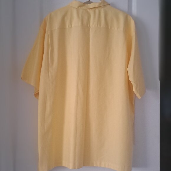DANIEL CREMIEUX Shirt Short-Sleeve Button Front Collared Casual Yellow Mens XL - Picture 5 of 13